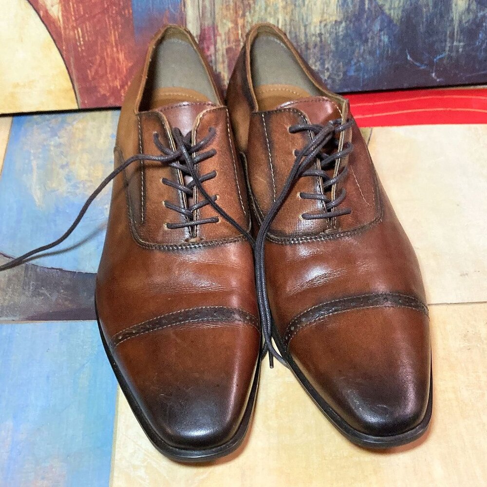 MEN'S ALDO LEATHER SHOES MENS SIZE 13 FORMAL DRESS SHOE LACE UP NATHEAN 1054479